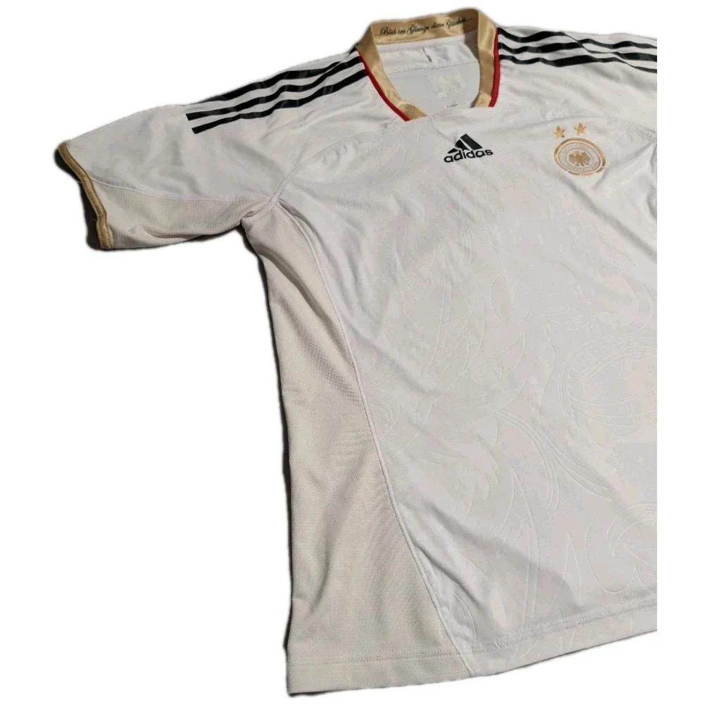 Adidas Germany‎ Soccer Jersey Mens Large White Gold ClimaCool DFB Futbol Shirt